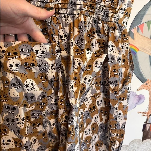 Nooworks monsters overalls small like new rare print - Picture 9 of 11